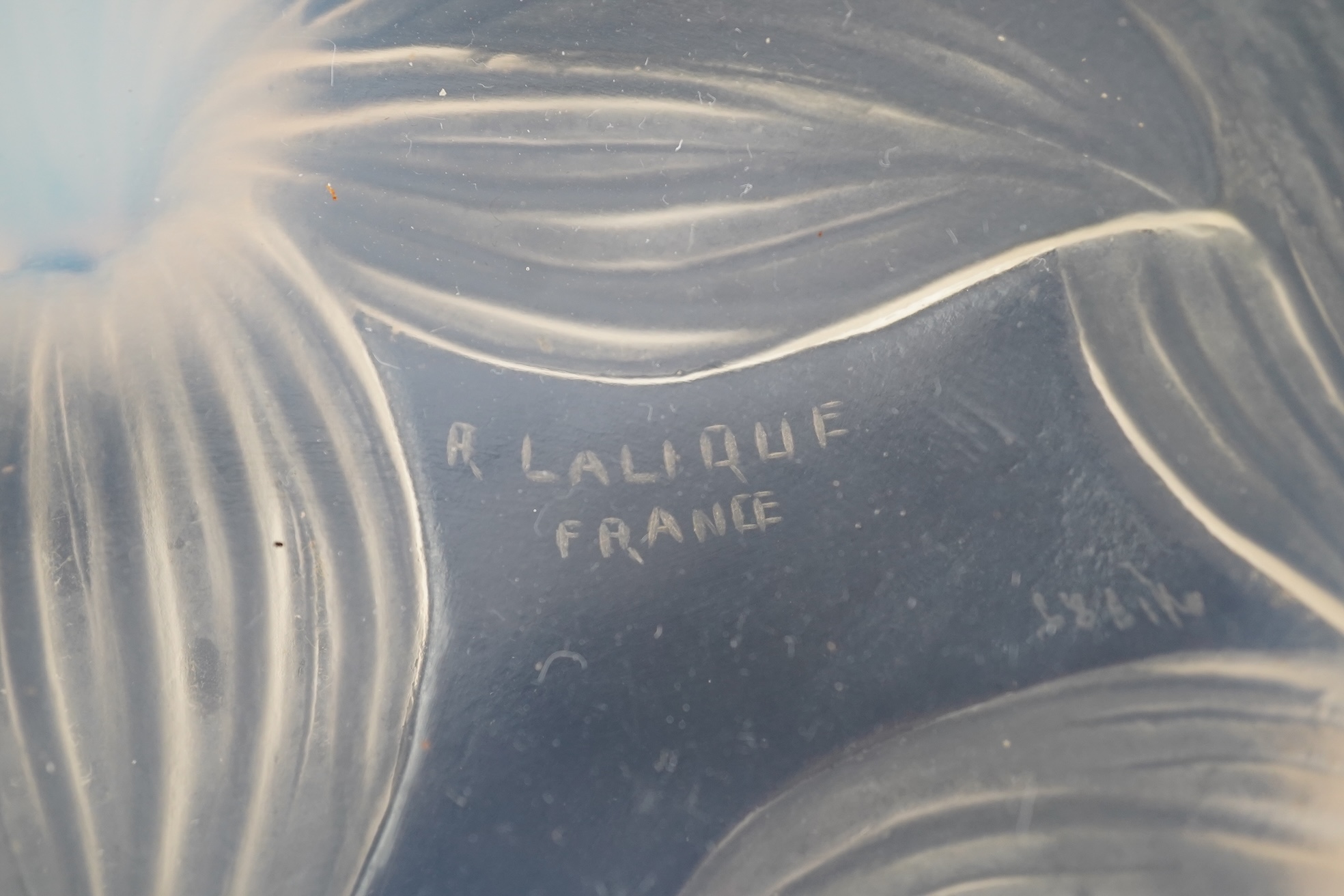 René Lalique: A 'Lys' opalescent footed glass bowl